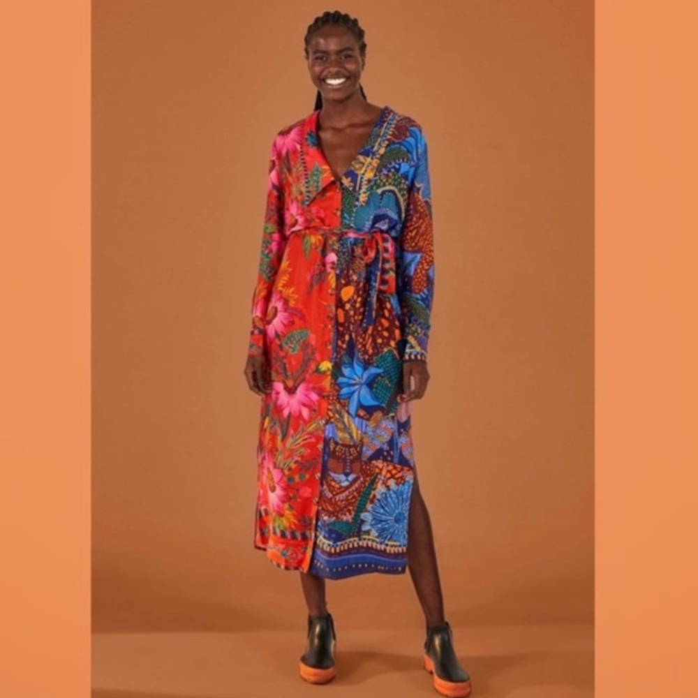 FARM RIO MIXED PRINTS CHEMISE DRESS B404